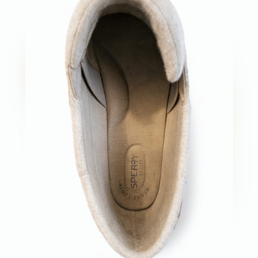 Sperry Top-Sider 9.5M Boat Shoes Tan Beige Lace Up Casual Women’s Pre-Owned - Picture 9 of 10